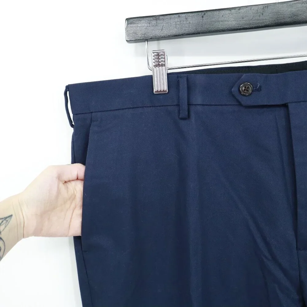 J. Crew Bowery Dress Pants Mens 38/32 Navy Business Timeless Career Academia NWT
